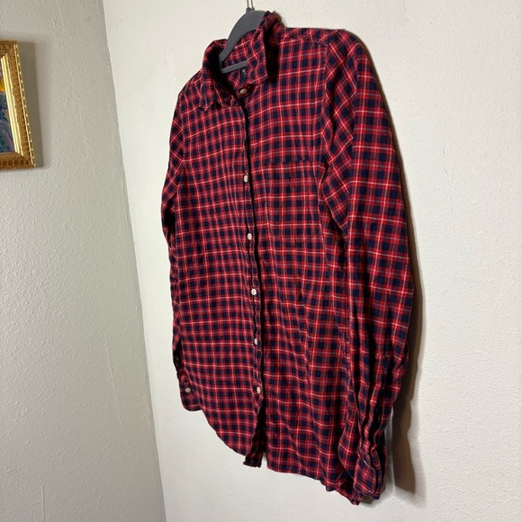 J. Crew Red and Black Checkered Women's Shirt Size 2 - Picture 2 of 6